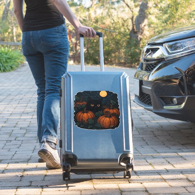 Sticker Chat noir en Casquette sorcier - Matcha Latte Magi (Valise Insitu)