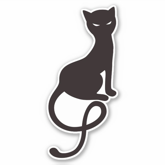 Sticker Chat noir Gracieux (Devant)