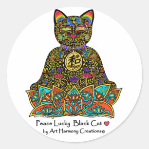 Sticker Chat Noir Lucky Peace