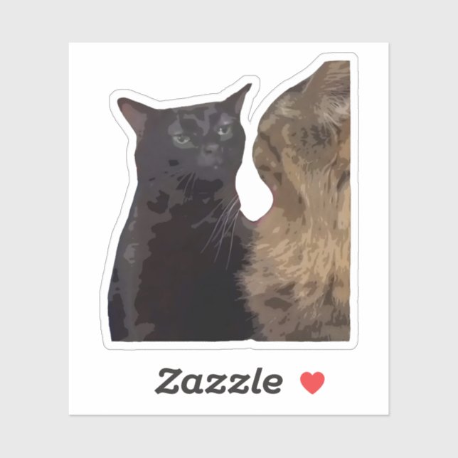 Sticker Chat noir qui décroche (Feuille)
