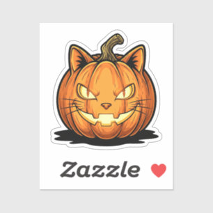 Sticker Chat O’Lantern - Halloween Citrouille de visage de