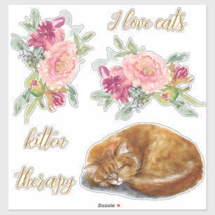 Sticker Chat Orange Avec Citations Stick Mur