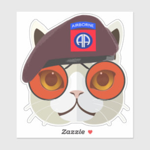 Sticker "Chat Parachutiste trop Cool"