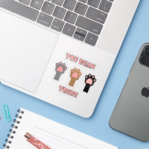Sticker Chat Patte Trio Gris Brun Noir Félin