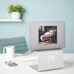 Sticker Chat perse blanc