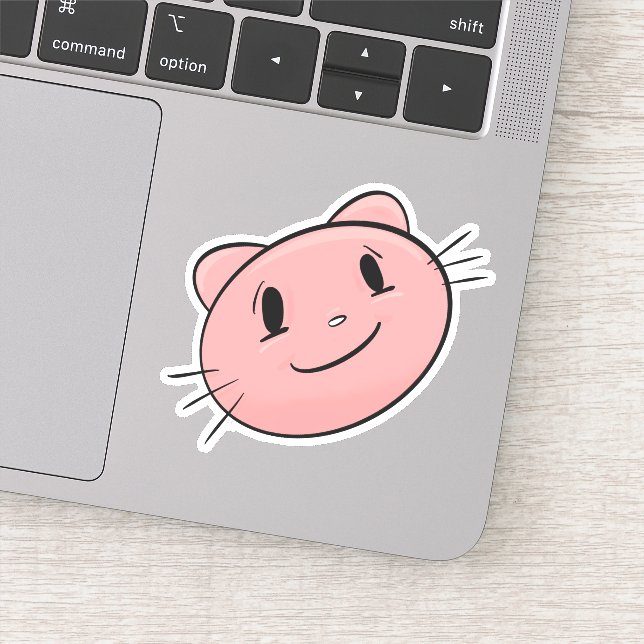 Sticker Chat rose (Détail)