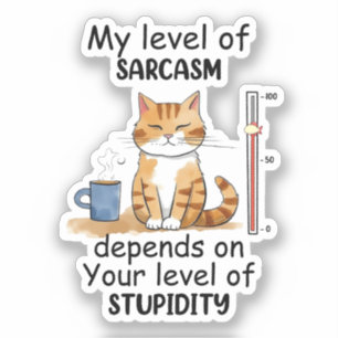 Sticker Chat sassy et mignonne orange