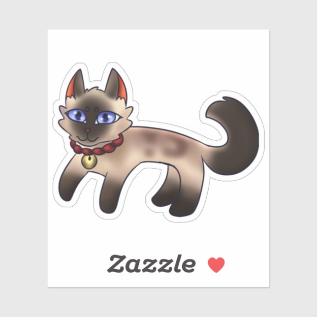 Sticker Chat siamois (Feuille)