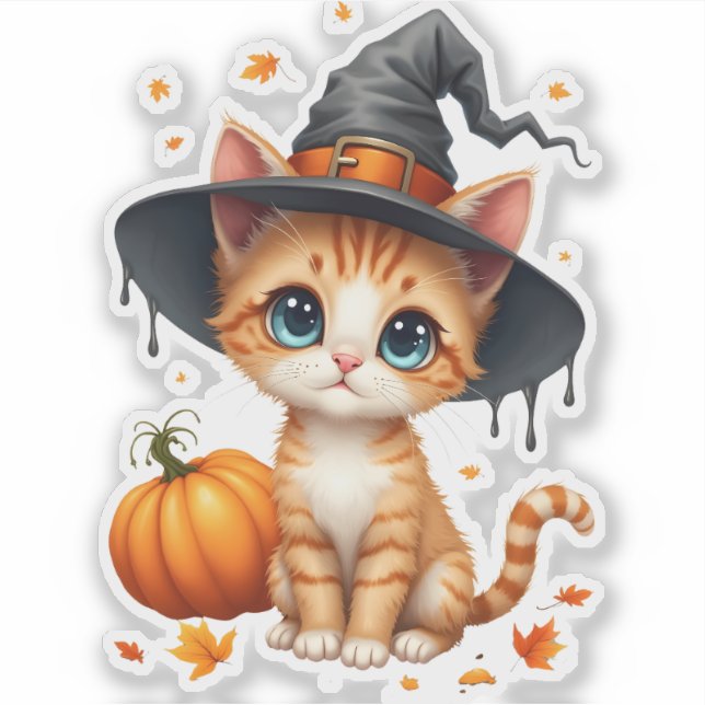 Sticker Chat sorcière Kitty  (Devant)
