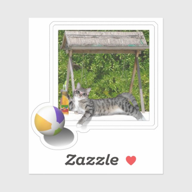 Sticker Chat sur la plage (Feuille)