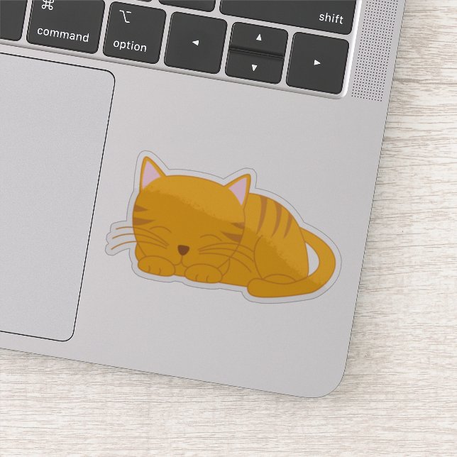 Sticker Chat Tabby Sucré Orange (Détail)