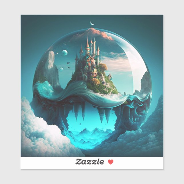Sticker Château Dans Crystal Ball (Feuille)