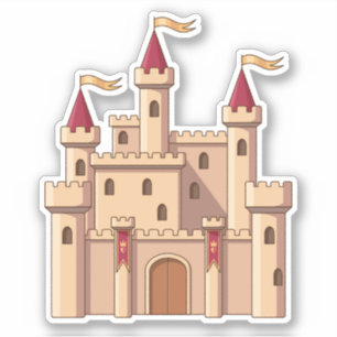 Sticker Château de princesse royale médiéval de conte de f