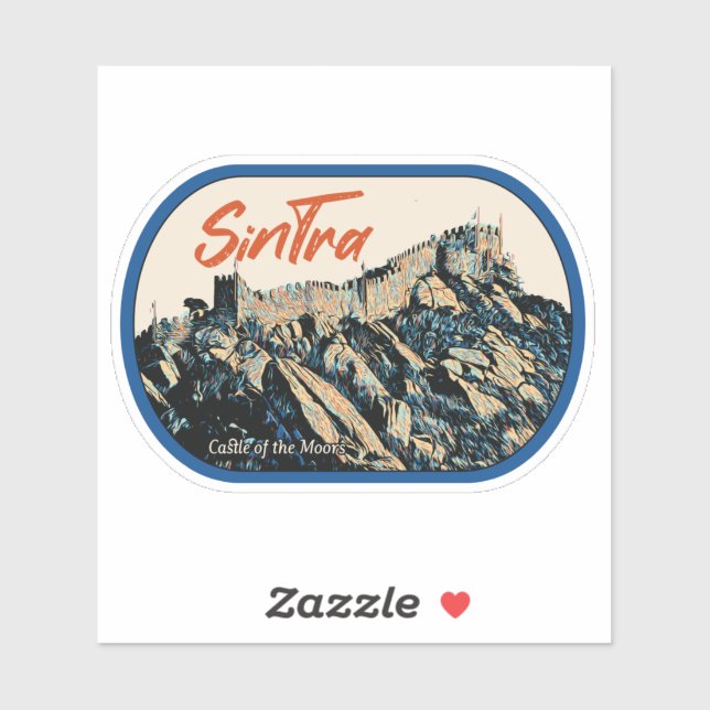 Sticker Château de Sintra Moors illustration Portugal (Feuille)