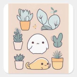 Sticker chaton mignon et doux