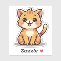 Chaton orange tabby joueur – Style Chibi