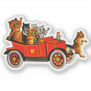 Sticker Chatons caricaturaux vintages amusants chatons en