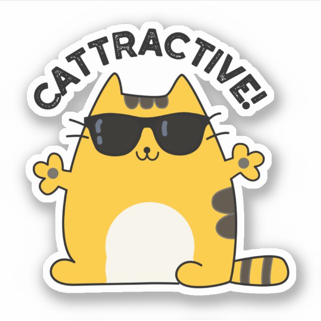 Sticker Chatouilleux Amusant Chat Pun (Devant)