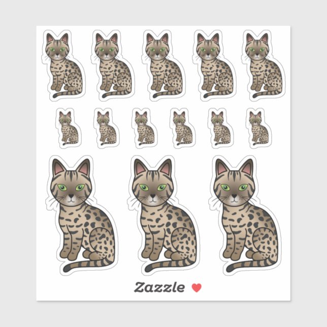 Sticker Chats caricaturés mau mau égyptien en bronze (Feuille)