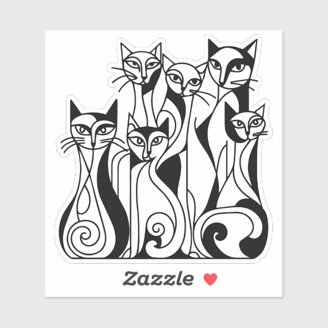 Sticker Chats cool (Feuille)