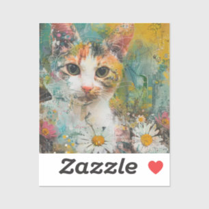 Sticker Chats d'aquarelle Boho - Art de la féline terrestr