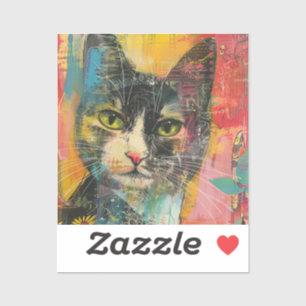 Sticker Chats d'aquarelle de Boho - Art Feline de Terre (6