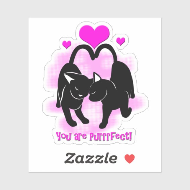 Sticker Chats de la Saint-Valentin (Feuille)
