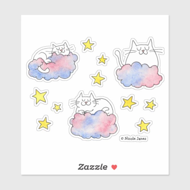 Sticker Chats de rêve (Feuille)