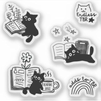 Sticker Chats et livres Chiens d'animaux mignons Pack de l