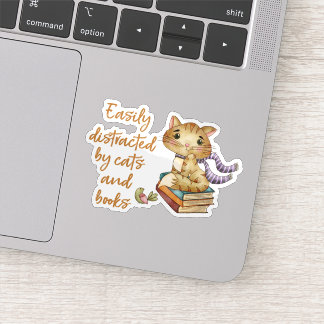 Sticker Chats et livres facilement distraits