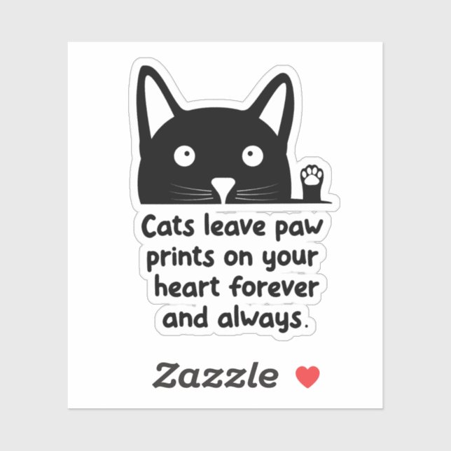 Sticker Chats Laissez les Empreintes de pattes sur votre c (Feuille)