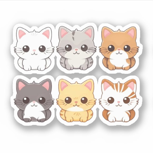 Sticker Chats mignons Kawaii Animal de compagnie (Devant)