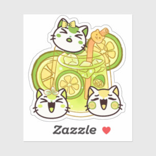 Sticker Chats mignons Kawaii de limonade d'été