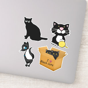 Sticker Chats noirs caricaturaux