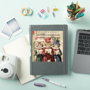 Sticker Chats qui chantent des chants de Noël