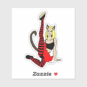Sticker chatte fille