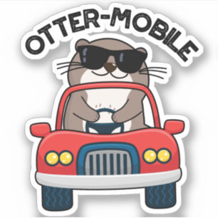 Sticker Chaussure de voiture animal drôle Otter-mobile