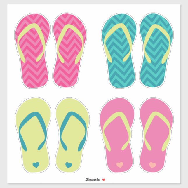 Sticker Chaussures D'Été Flip Flops (Feuille)