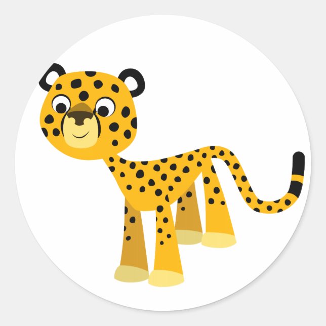 Sticker Cheetah Cartoon Joli (Devant)