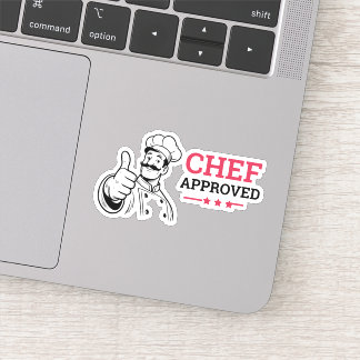Sticker Chef approuvé drôle rouge noir