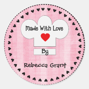 Sticker Chef Casquette Fabriqué avec amour