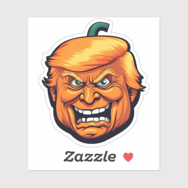 Sticker Chef de Citrouille Orange Man Trump (Feuille)