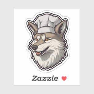 Sticker Chef Wolf unique adorable Animal Graphic