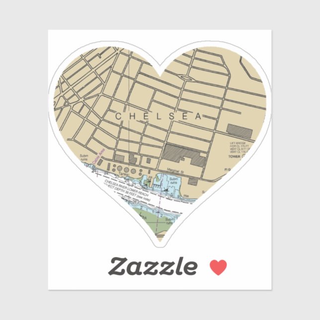 Sticker Chelsea Boston MA carte marine (Feuille)