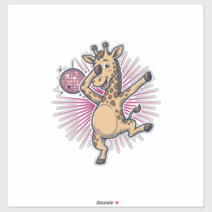 Sticker Chemise à gravure vintage Boule disco Girafe dansa