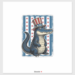 Sticker Chemise à motif de gravure vintage d'alligator pat