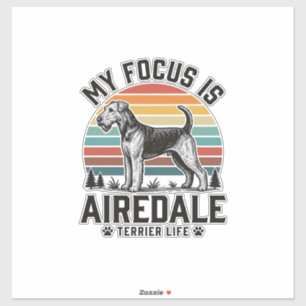 Sticker Chemise Airedale Terrier Amateur de Chien Vintage