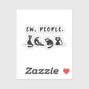 Sticker Chemise de chat noir drôles femmes nouvelles perso