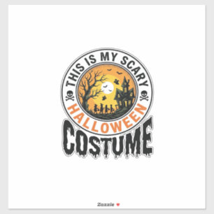 Sticker Chemise de costume d'Halloween effrayant avec grav