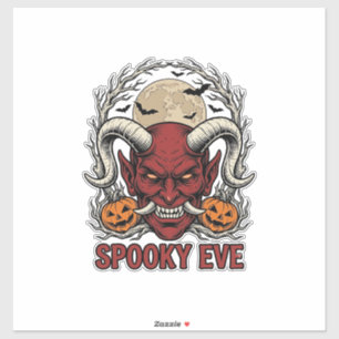 Sticker Chemise de Démon Halloween avec Gravure Vintage Ci